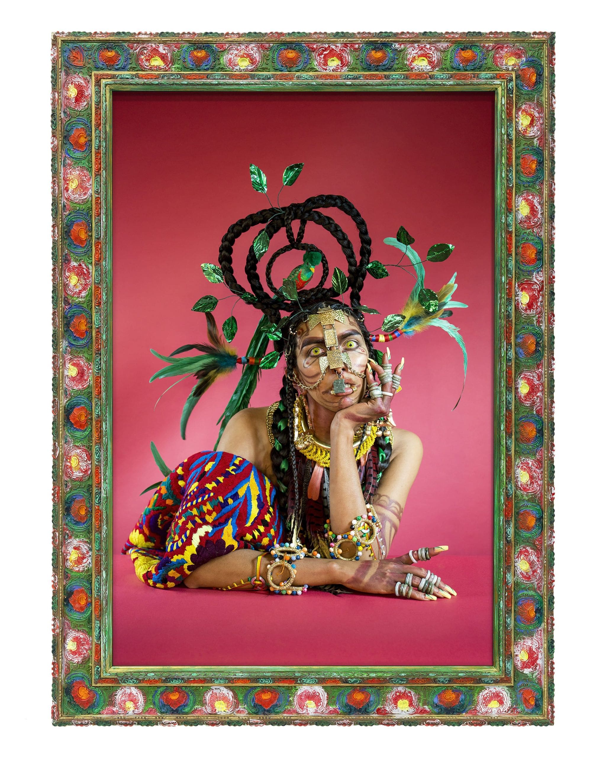 Martine Gutierrez Demons, Chin 'Demon of Lust,' p93 from Indigenous Woman, 2018 C-print, hand-painted artist frame 44 x 32 x 2 inches (111.8 x 81.3 x 5.1 cm) Edition of 8