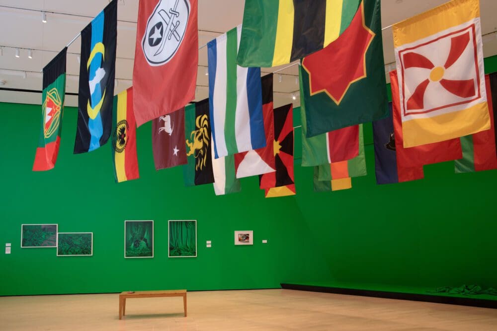 Installation view of Blind Spot: Stephanie Syjuco, Eli and Edythe Broad Art Museum, Michigan State University, MI, 2023