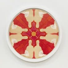 May Stevens Big Daddy Dome, c. 1968 Ink on paper Diameter: 32 inches (81.3 cm) Framed Diameter: 36 3/8 inches (92.4 cm)