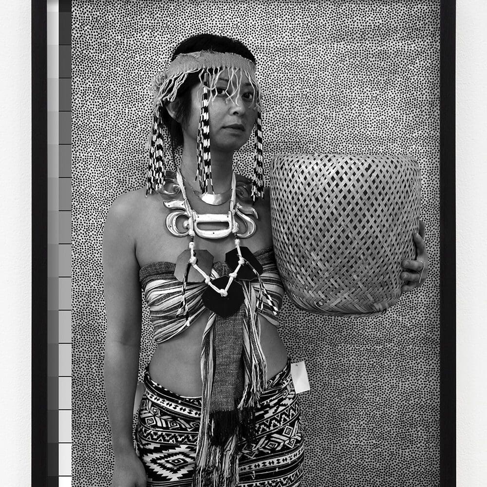 Stephanie Syjuco Cargo Cults (Basket Woman), 2018 Archival pigment print 20 x 15 inches (50.8 x 38.1 cm) Edition of 15