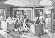Open House: Five Engraved Scenes, (scene 1, living room), 2008, Engraving, 22 x 30 inches (55.88 x 76.2 cm), Edition of 50