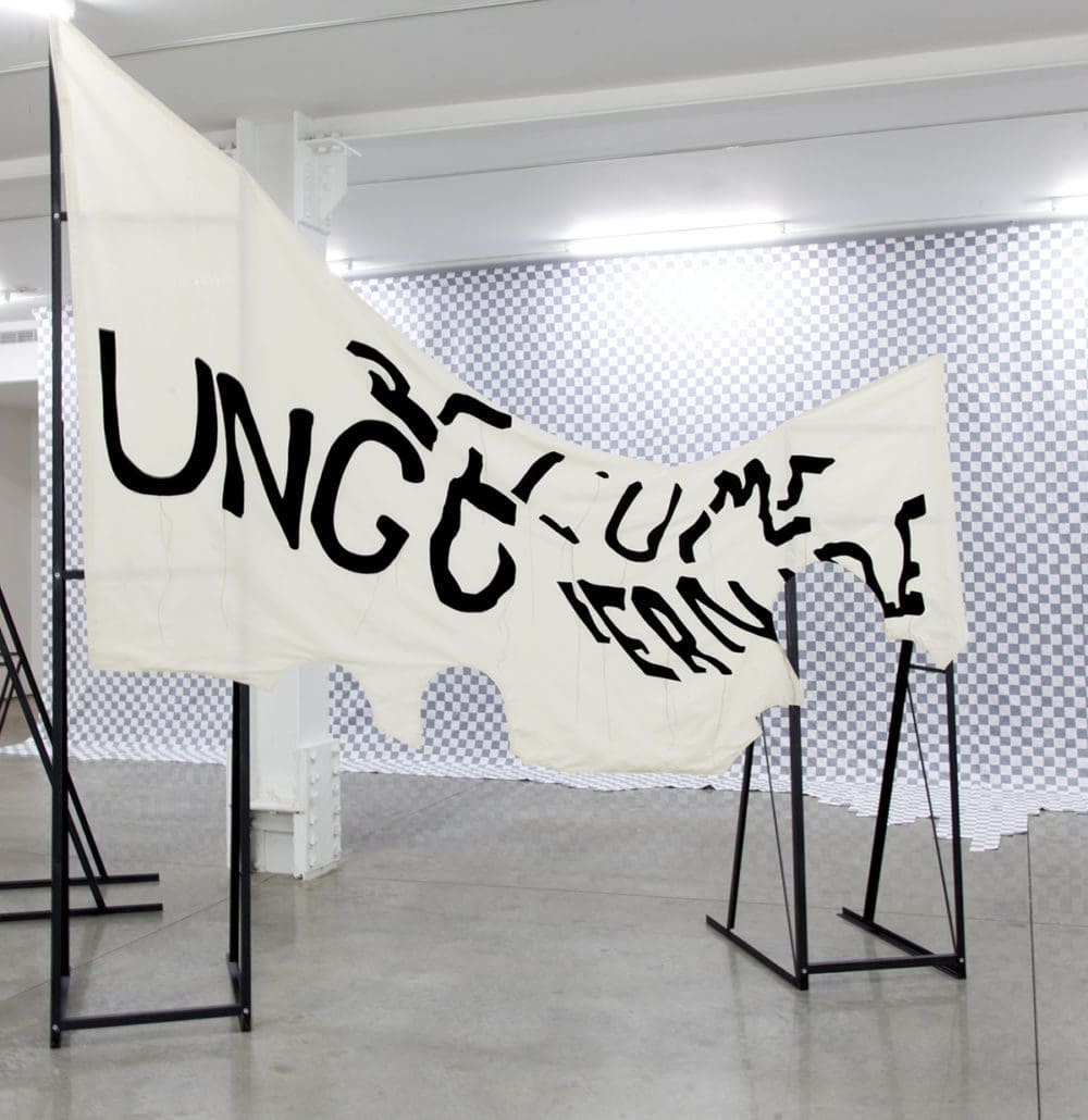 Ungovernable (Hoist), 2017 Cotton muslin and steel armature 103 x 98 x 30 inches (261.62 x 248.92 x 76.2 cm)