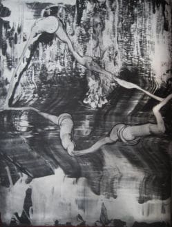 Conjoin, 2011, Graphite, oil and resin on coated aluminum, 24 x 18 inches (60.96 x 45.72 cm)