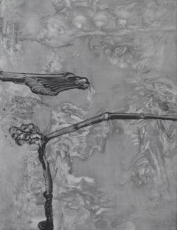 Gathering Up, 2011, Graphite, oil and resin on coated aluminum, 24 x 18 inches (60.96 x 45.72 cm)