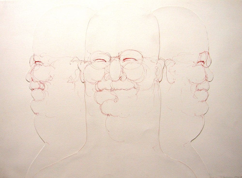 Big Daddy Three Times, 1970, Acrylic and collage, 22 1/8 x 27 1/8 inches (56.2 x 68.9 cm)