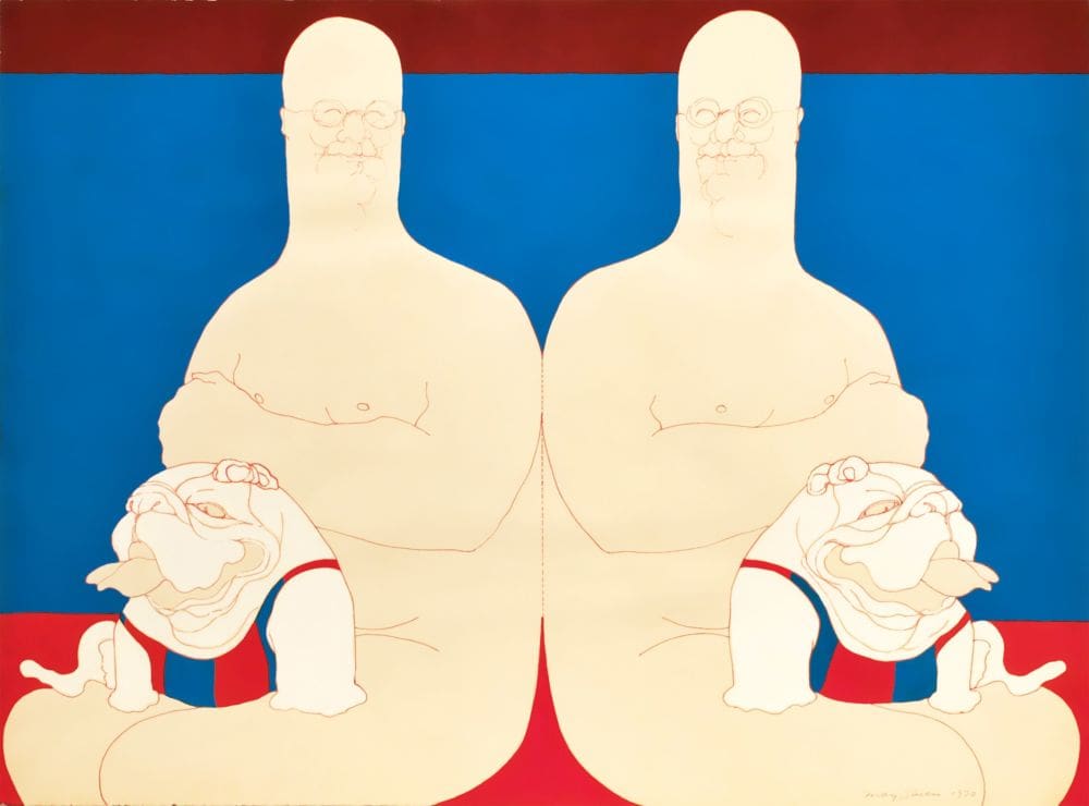 Big Daddy Beach Scene, 1970, Gouache and ink on paper, 22 1/4 x 30 inches (56.52 x 76.2 cm)