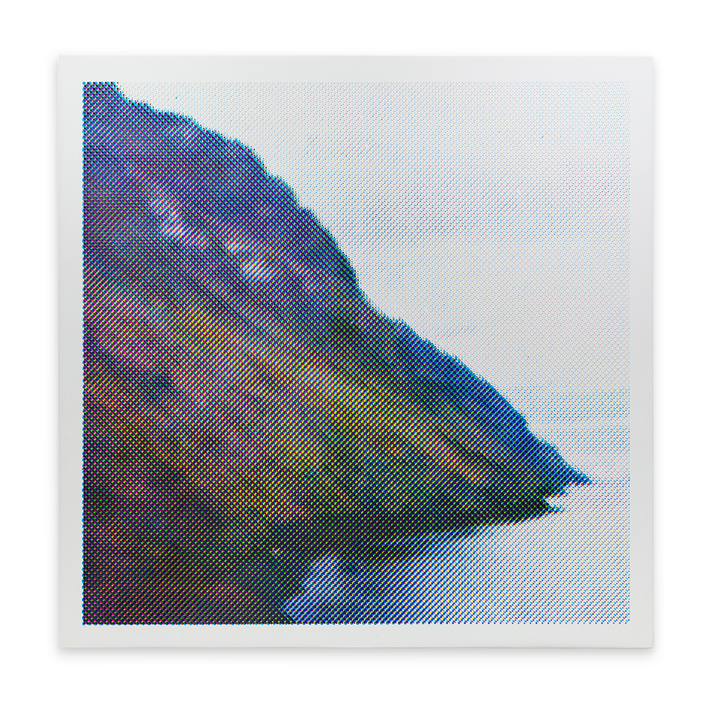 Anne-Karin Furunes Bird Mountain at Coles Bay, Svalbard, 2023 Acrylic on canvas, perforated 78 3/4 x 80 3/4 inches (200 x 205 cm)