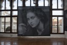 Crystal Images VIII (Archivo Fortuny, 1903), 2013, Painted and perforated canvas, 130 x 141 3/4 inches (330 x 360.05 cm)