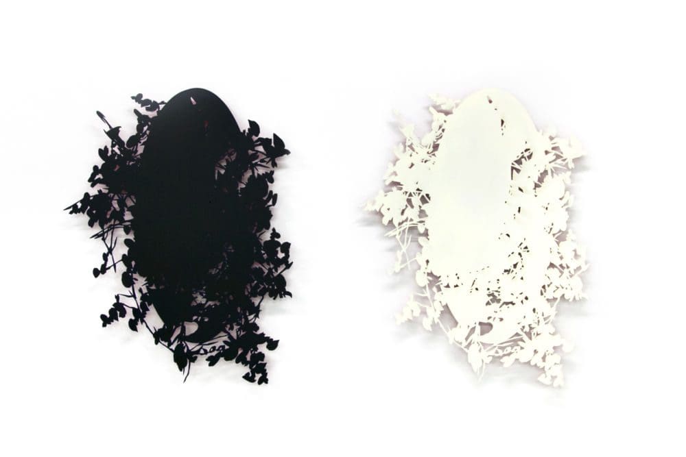 Mirror (Dark), 2017, Oil on aluminum, 40 x 31 x 1 inches, Edition of 3