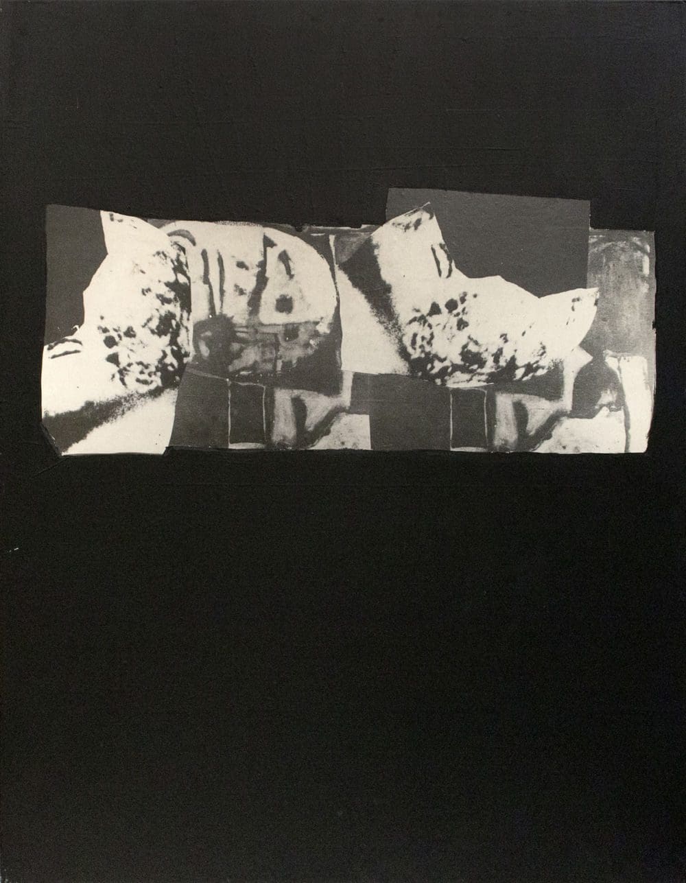 Napalm Elegy CC, 1972, Collage on masonite, 43 1/4 x 33 1/2 inches