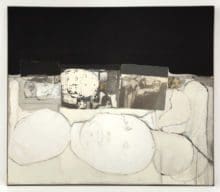 Napalm Elegy / White Night, 1970, Oil and photo-collage on canvas, 70 x 80 inches