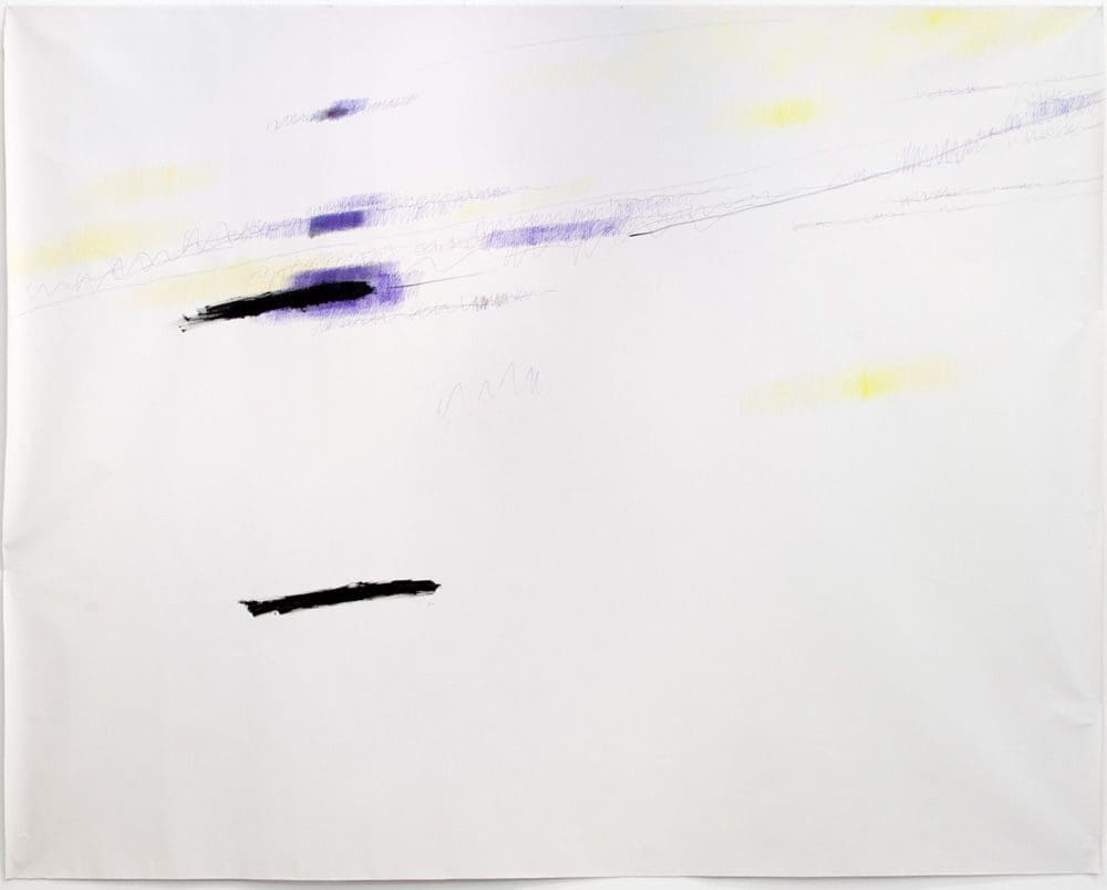 Untitled (Senza Titolo), 2017, Ballpoint pen, colored pencil and oilstick on canvas, 78 3/4 x 102 3/8 inches (200 x 260 cm)