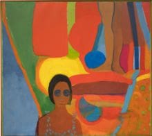 Emma Amos Baby 1966 oil on canvas