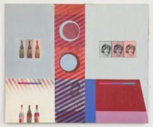 Untitled, 1965 Oil with paper collage on canvas 57 1/2 x 69 1/2 inches (146.1 x 176.5 cm)