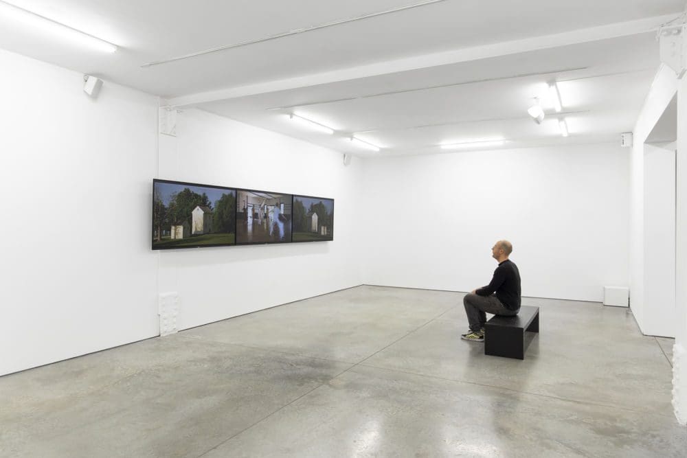 Mariam Ghani + Erin Ellen Kelly, When the Spirits Moved Them They Moved installed, Three channel video, RT: 23 min, 36 sec
