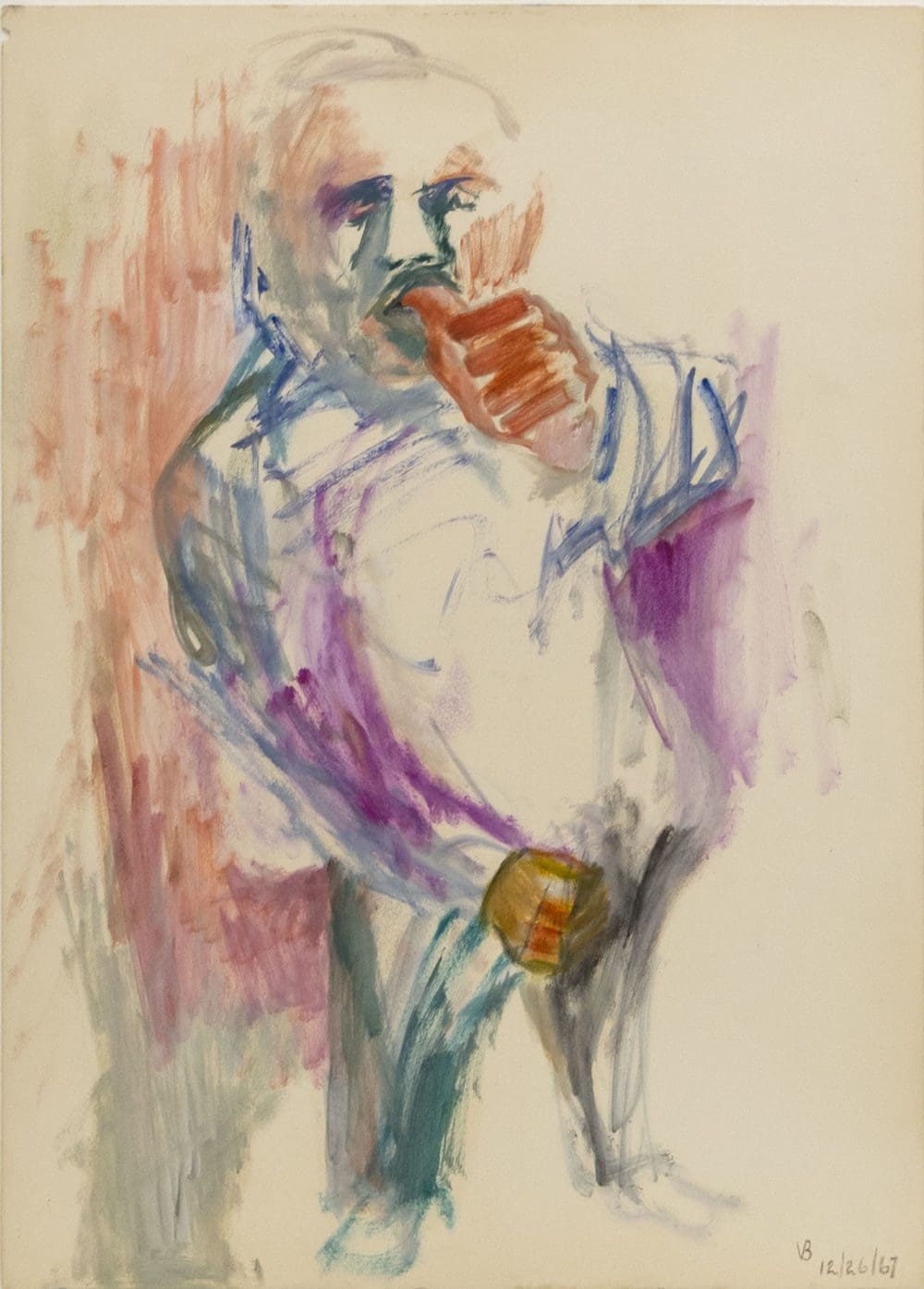 Little Men #45, 1967, Acrylic on paper, 23 3/4 x 17 1/8 inches (60.3 x 43.5 cm)