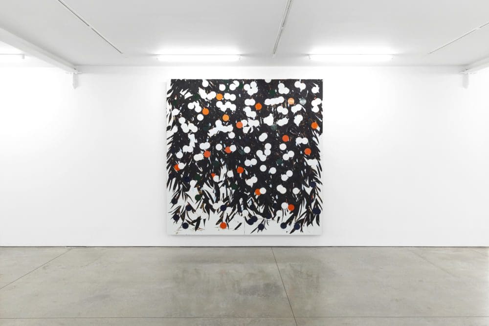 Donald Sultan_Mimosa, Paintings and Drawings installed