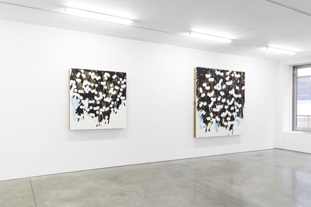 Donald Sultan_Mimosa, Paintings and Drawings installed
