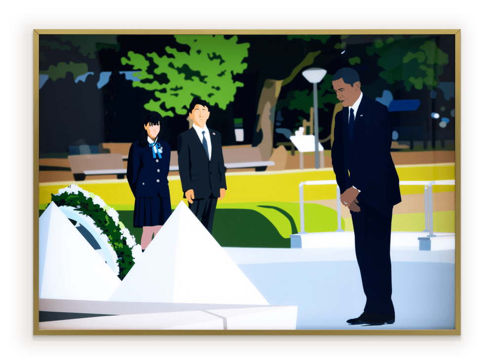 Kota Ezawa Visit to Hiroshima, 2020 Duratrans transparency and lightbox 30 x 42 inches (76.2 x 106.7 cm) Edition of 5