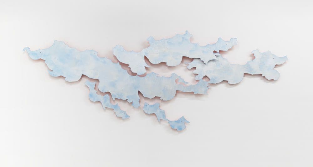 Katy Stone Archipelago 1, 2018 Oil on aluminum 31 x 82 x 1 3/4 inches (78.7 x 208.3 x 4.4 cm) Edition of 2