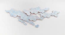 Katy Stone Archipelago 1, 2018 Oil on aluminum 31 x 82 x 1 3/4 inches (78.7 x 208.3 x 4.4 cm) Edition of 2