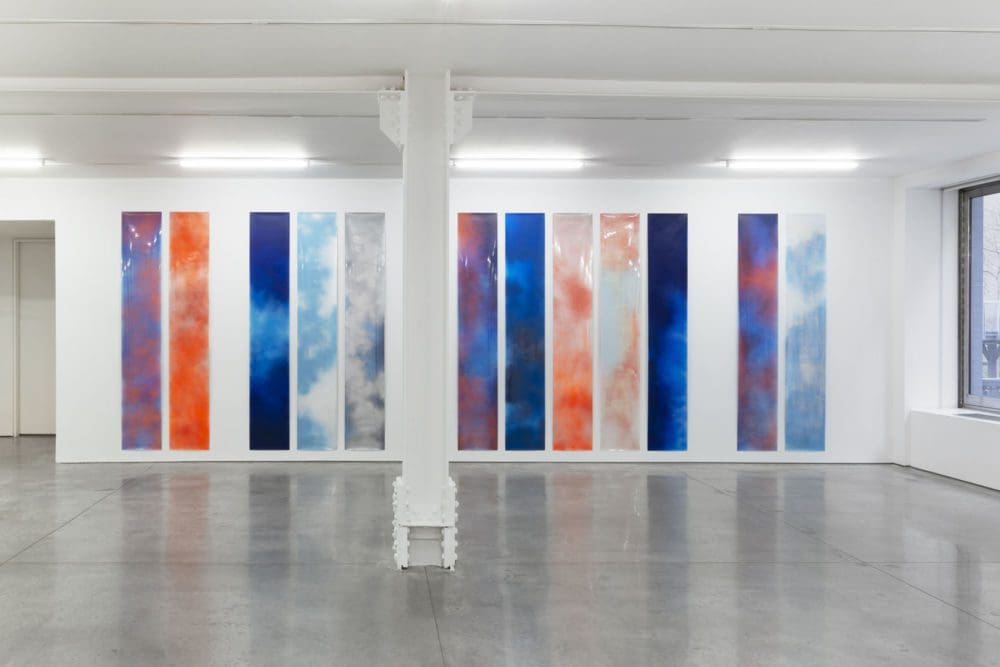 Katy Stone Book of Hours, 2020 Painted Duralar, pins 94 1/2 x 16 inches (240 x 40.6 cm) each