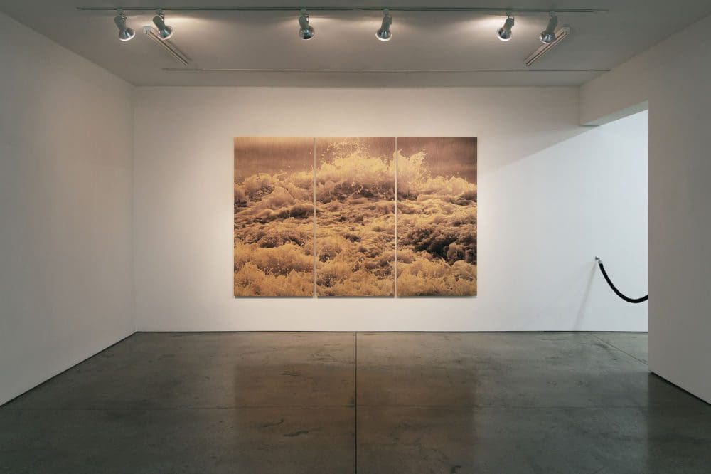Wood Wave LXXXIII, 2017 Cured inkjet on wood Each panel: 74 x 37 inches (187.96 x 93.38 cm) Overall: 74 x 114 inches (187.96 x 289.56 cm) Edition of 3