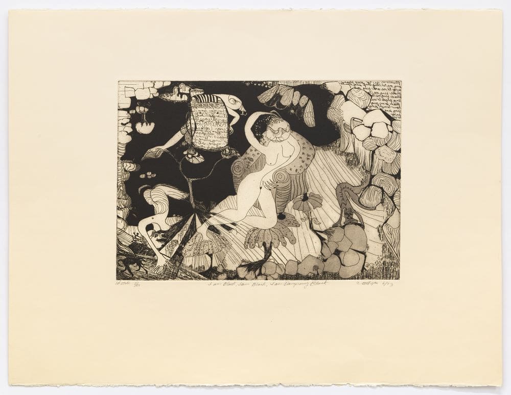 Camille Billops I am Black, I am Black, I am Dangerously Black, 1973 Etching and aquatint Image Dimensions: 11 3/4 x 16 3/4 inches (29.8 x 42.5 cm) Paper Dimensions: 22 x 29 1/2 inches (55.9 x 74.9 cm) Edition of 50