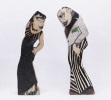 Camille Billops Remember Vienna III, 1981-1986 Ceramic (pair) Woman: 37 x 12 x 8 inches (94 x 30.5 x 20.3 cm) Man: 41 x 16 x 7 inches (104.1 x 40.6 x 17.8 cm)