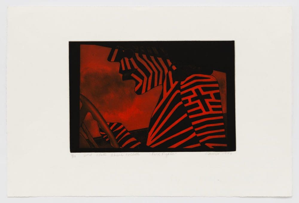 Fire Fighter, 1990 Etching and aquatint with chine colle 15 x 22 inches (38 x 55.9 cm)
