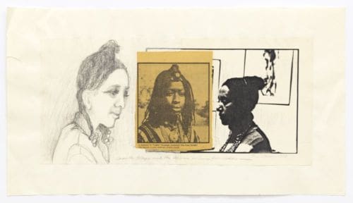 May Stevens Camille Billops and the African Princess from Ceddo, 1978 Graphite with phototransfer and collage 11 3/8 x 20 1/2 inches (28.89 x 52.07 cm)