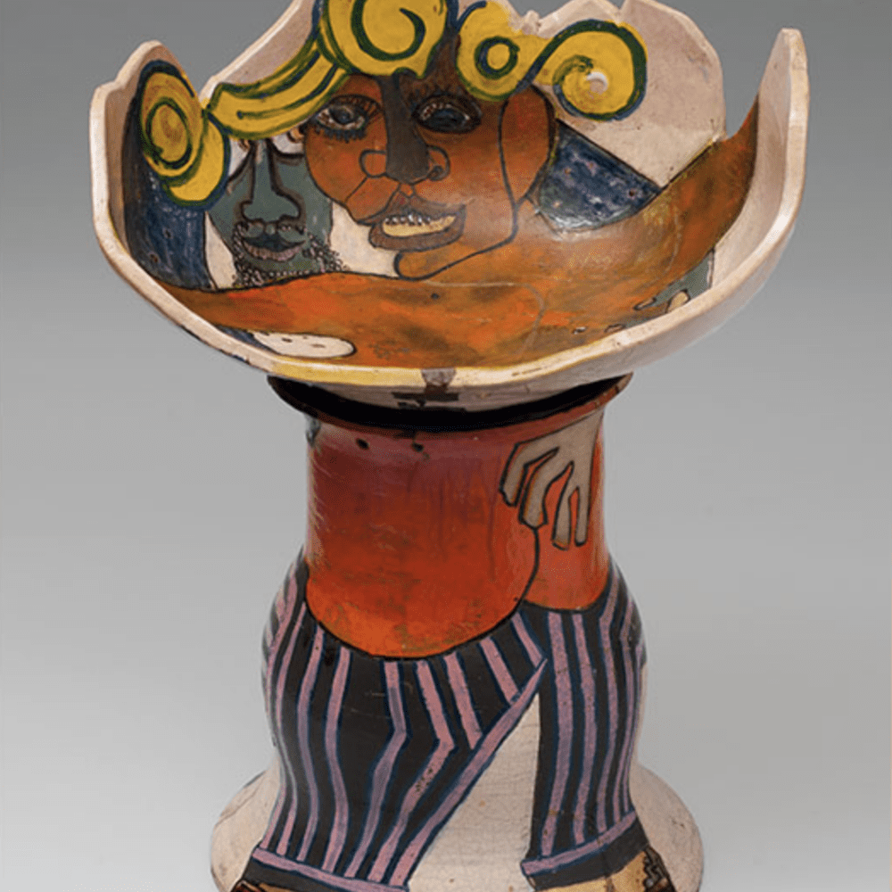 El Pimpo's Chair, 1970. Raku clay, 31 × 21 × 18 in. (78.7 × 53.3 × 45.7 cm)