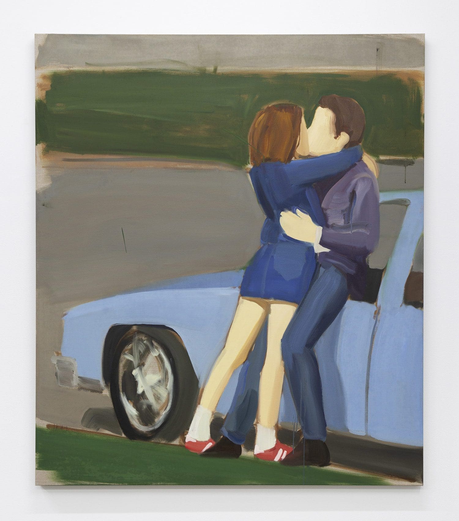 Gideon Rubin Untitled (A Kiss), 2021 Oil on linen 53 1/4 x 47 1/4 inches (135.3 x 120 cm)