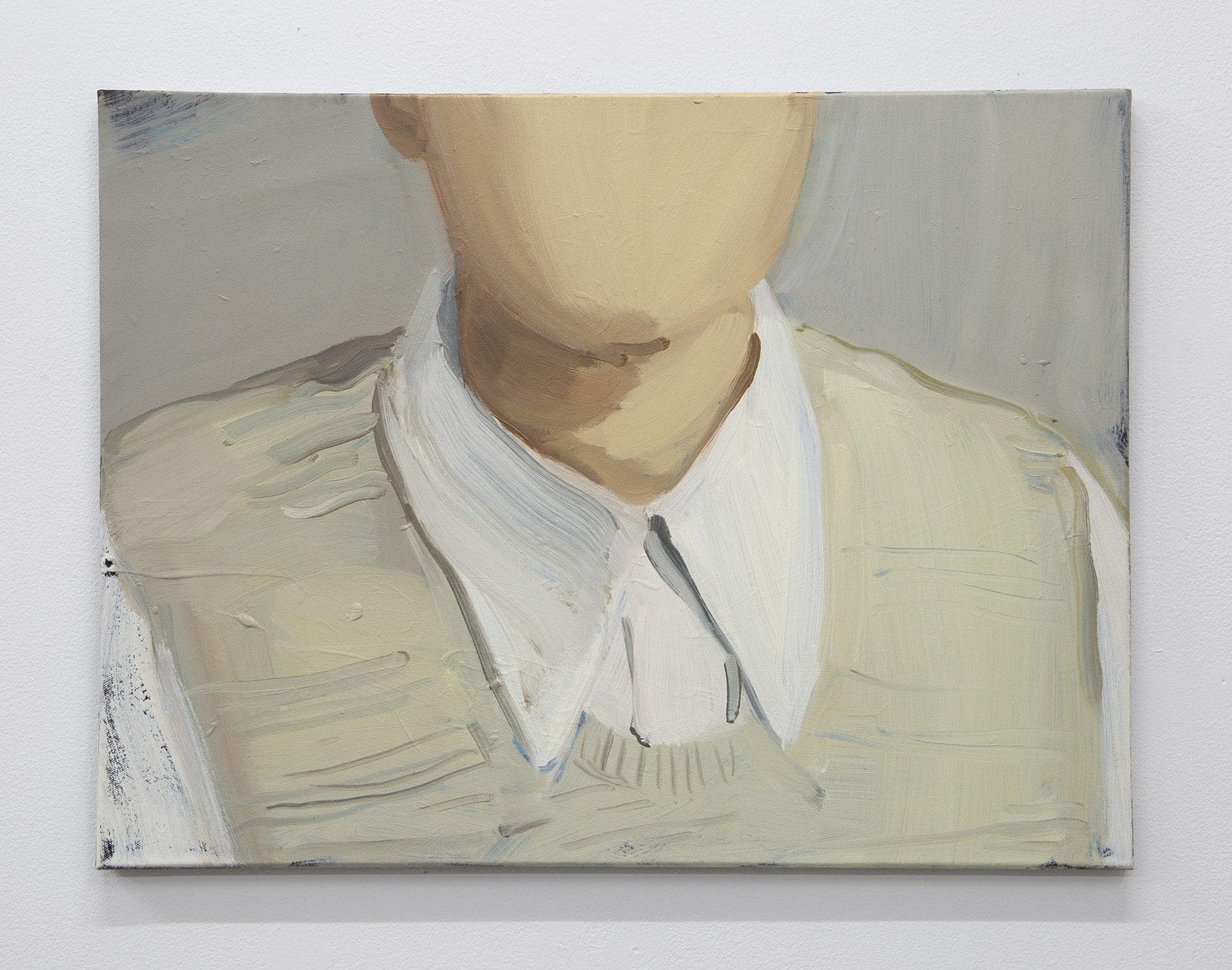 Gideon Rubin White Collar, 2021 Oil on canvas 17 7/8 x 24 inches (45.4 x 61 cm)