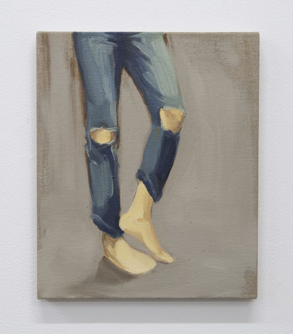 Gideon Rubin Jeans, 2021 Oil on linen 12 x 10 inches (30.5 x 25.4 cm)