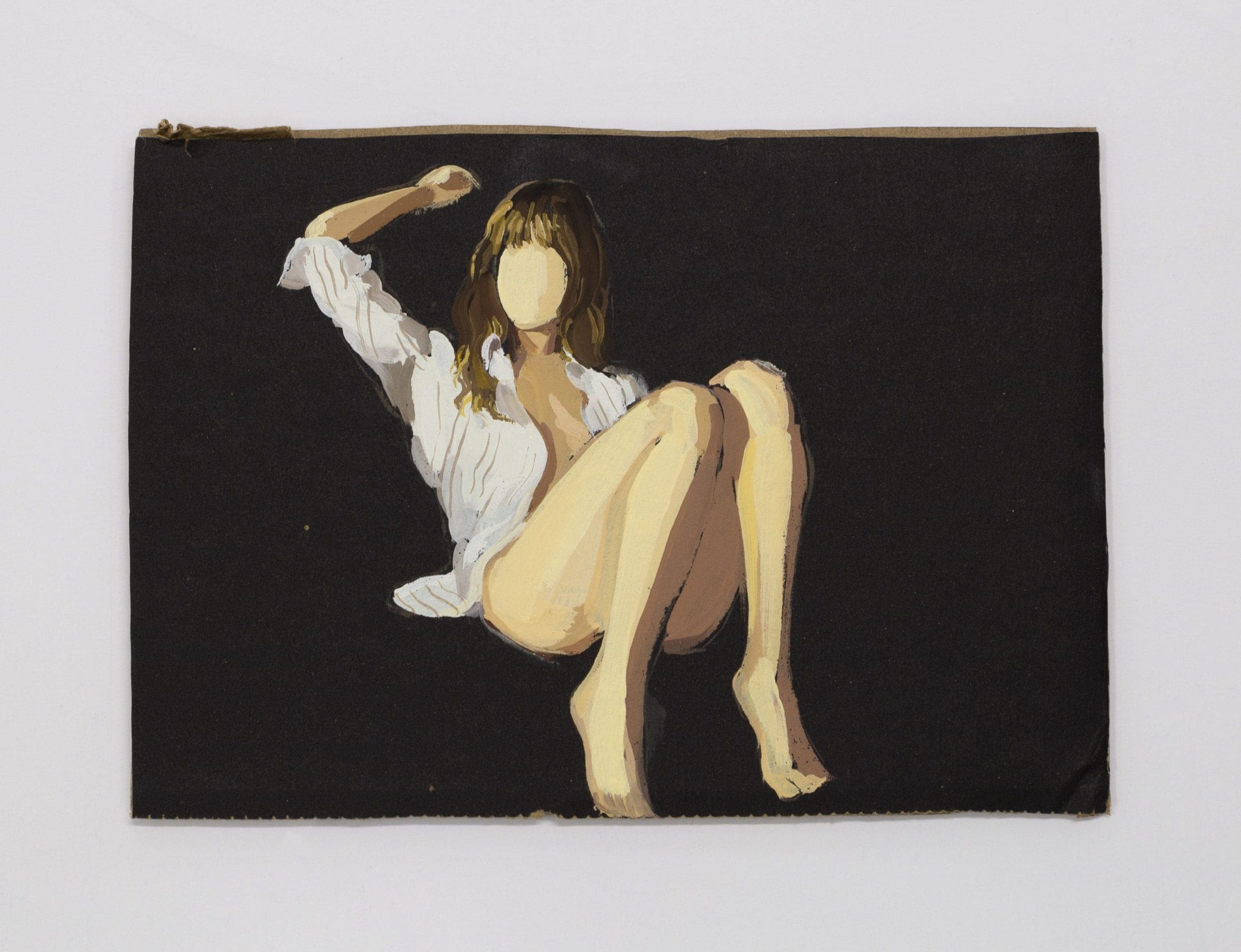Gideon Rubin Striped Shirt, 2021 Gouache on cardboard 4 1/3 x 6 1/3 inches (11 x 16.1 cm)