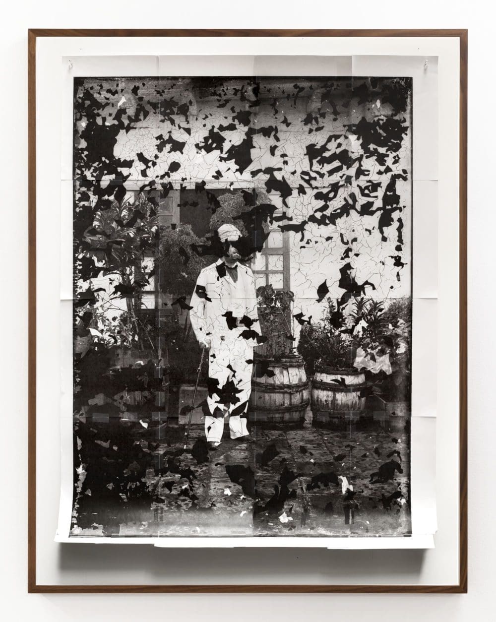 Stephanie Syjuco Fragment: Military Officer (from Alexander Schadenberg photographs of the Philippines, circa 1881-1896, National Anthropology Archives, NAA.PhotoLot.15), 2021 Archival pigment inkjet 52 1/2 x 40 1/2 inches (133.4 x 102.9 cm)