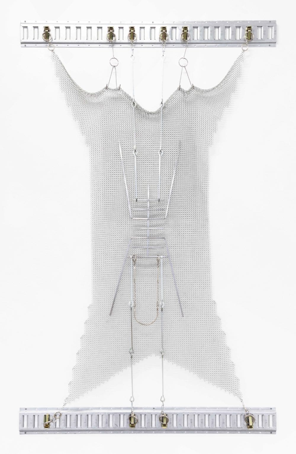 Sam Sae Jin Chun, Amulet (Long Live, Live Long), 2021, Steel sculpture, 76 x 48 inches (193 x 121.9 cm)