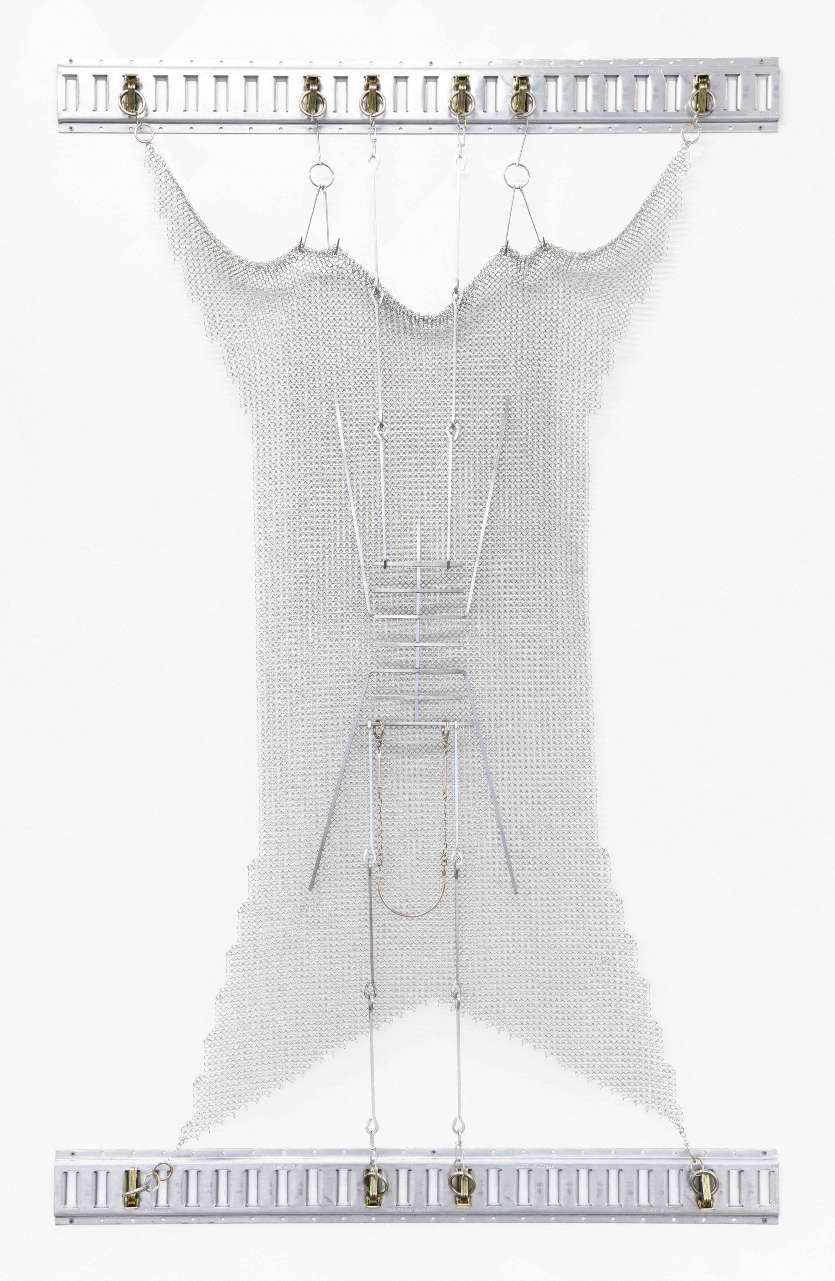 Sam Sae Jin Chun, Amulet (Long Live, Live Long), 2021, Steel sculpture, 76 x 48 inches (193 x 121.9 cm)