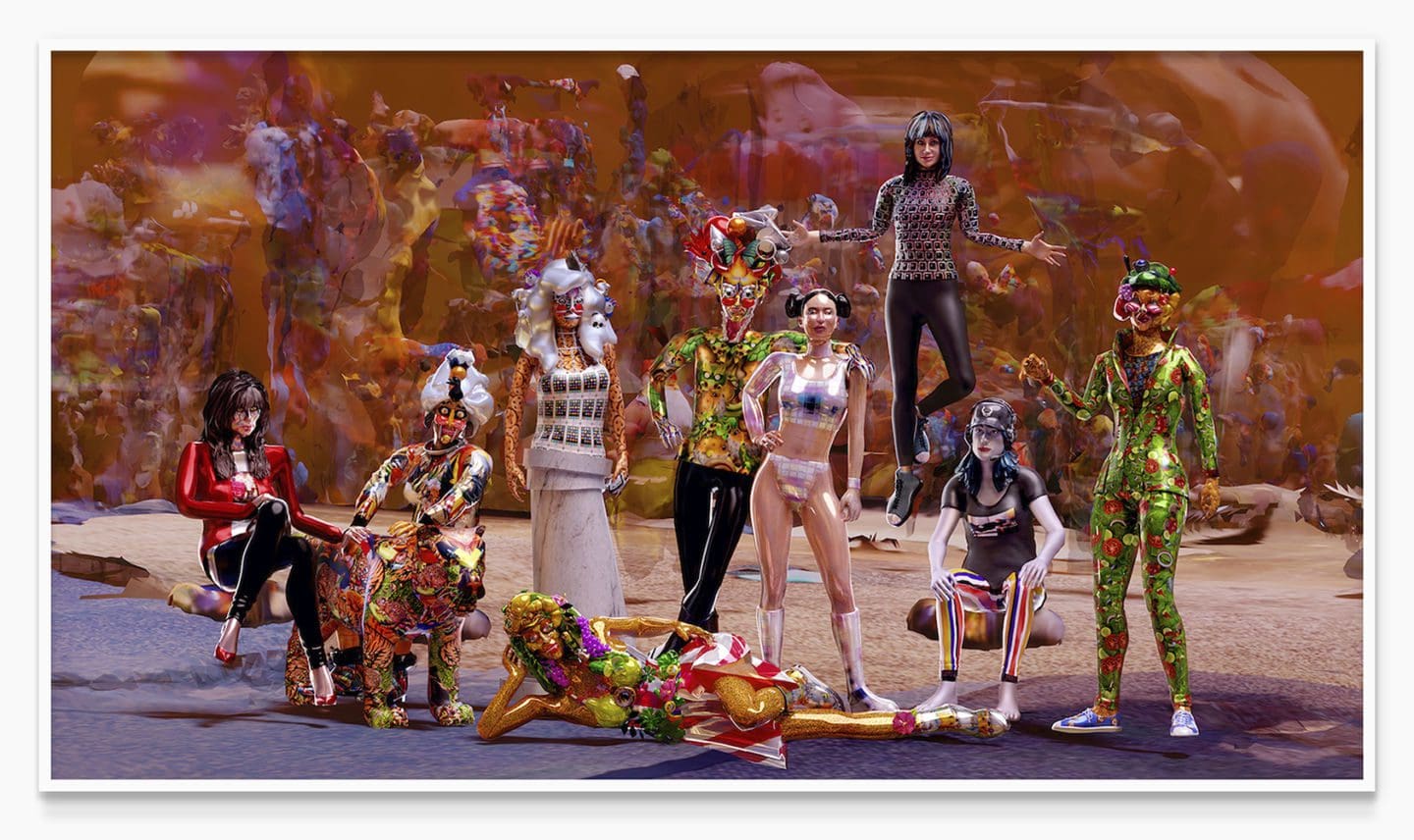 Carla Gannis, Multiple Personality Reordered, 2022 Archival digital pigment print 45 x 25 inches (114.3 x 63.5 cm) Edition of 3