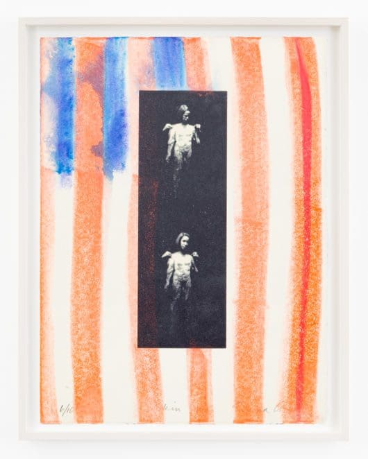 Emma Amos Skin, 1994 Photo transfer with gouache and pastel Paper Dimensions: 15 x 11 inches (38.1 x 27.9 cm) Framed Dimensions: 17.4375 x 13.5625 x 1.5 inches (44.3 x 34.4 x 3.8 cm) Edition Unique variant of 10