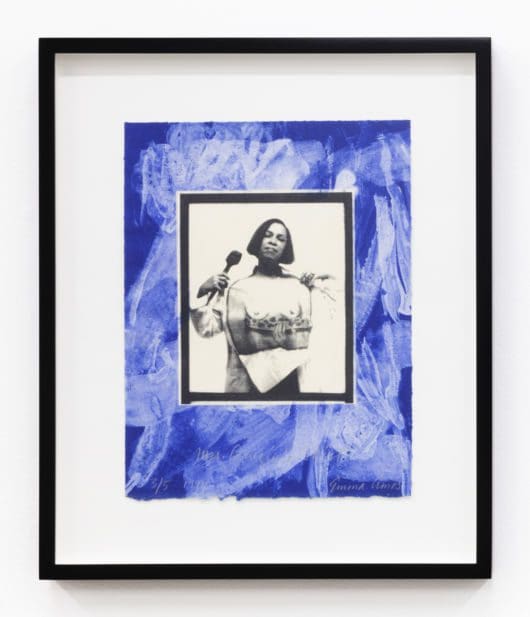 Emma Amos Mrs Gauguin's Shirt, 1994 Photo transfer with silk collograph Paper Dimensions: 12 x 9 inches (30.5 x 22.9 cm) Framed Dimensions: 17 1/8 x 14 1/8 x 1 1/2 inches (43.5 x 35.9 x 3.8 cm) Edition 3 of 5