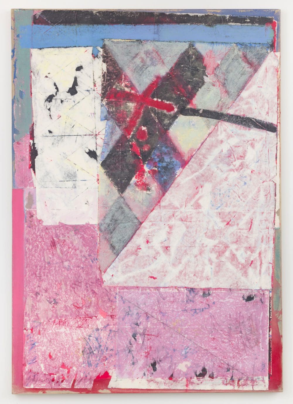 George Miyasaki One Horse Town, 1982 Oil, acrylic, and collaged paper on canvas 64 x 45 inches (162.6 x 114.3 cm)