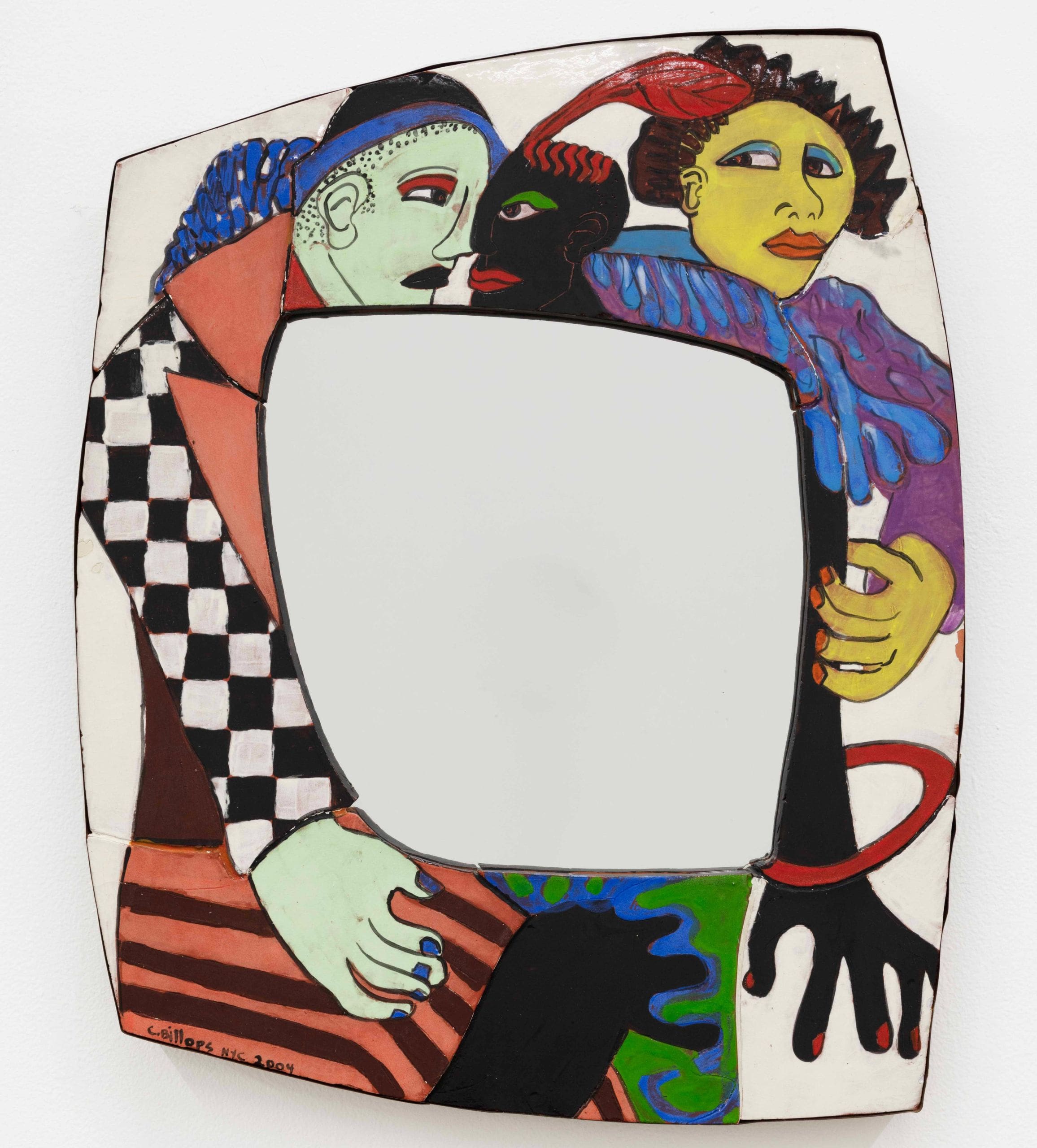 Camille Billops Red Bracelette, 2004 Ceramic mirror 21 1/2 x 18 inches (54.6 x 45.7 cm)