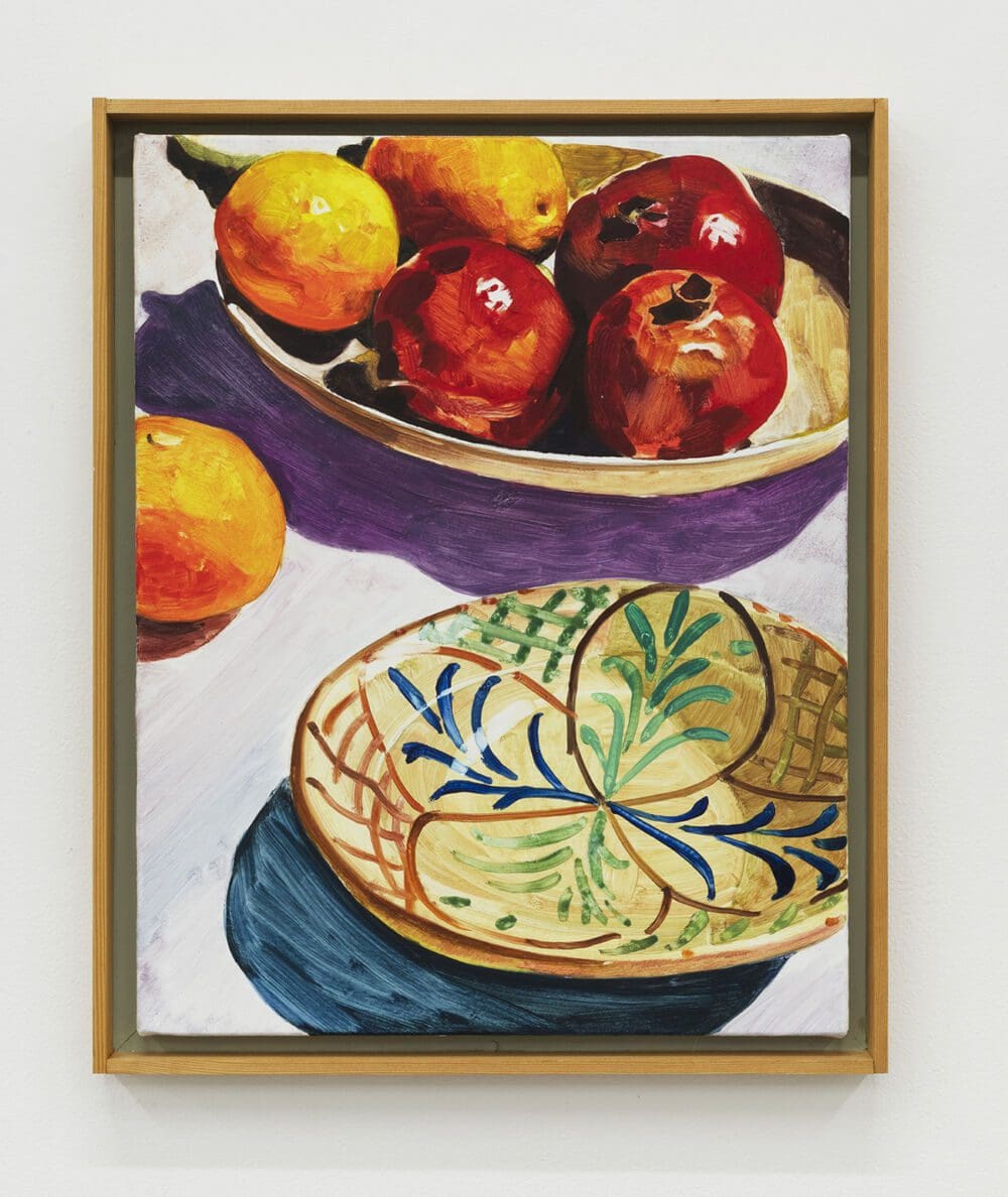 Tim Braden Pomegranates and Earthenware, 2021 Oil on canvas 21 1/4 x 17 1/2 inches (54 x 44.5 cm)