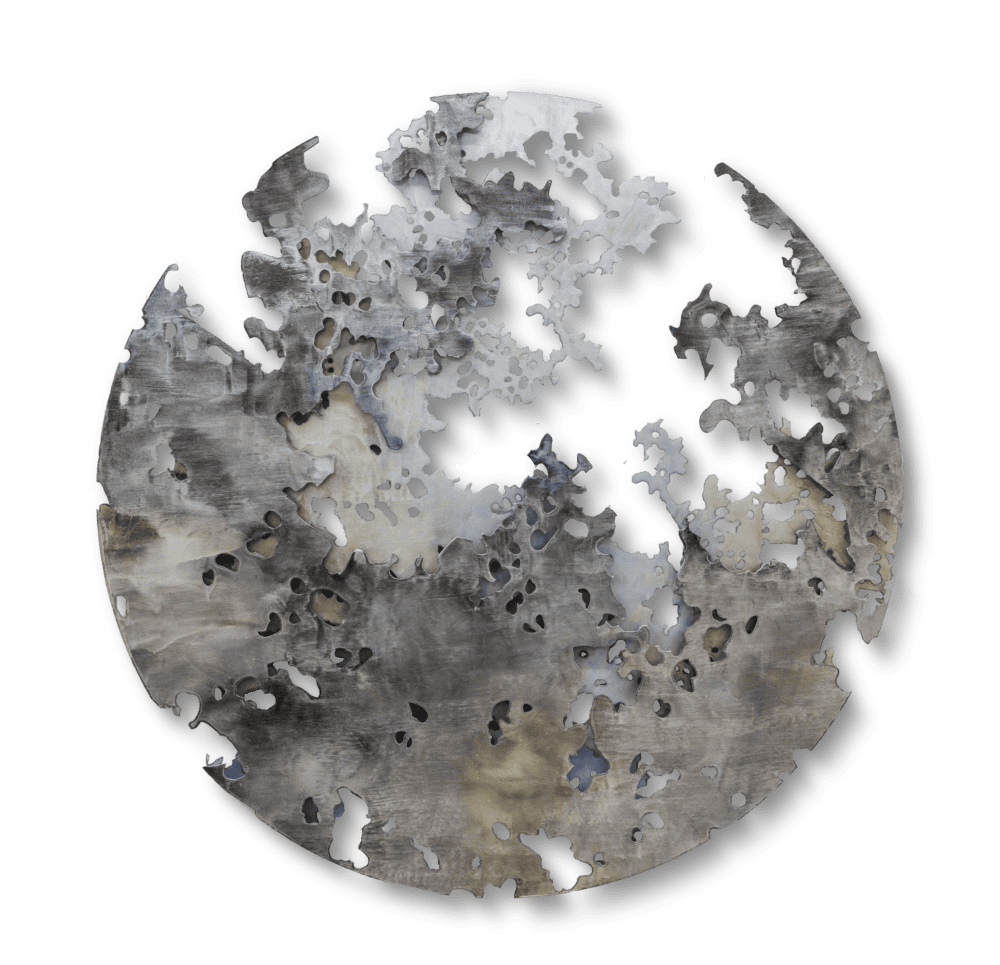Alchemical Planet 1, 2022 Oil and metallic pigments on aluminum 36 x 36 x 1 3/4 inches (91.4 x 91.4 x 4.4 cm) Edition of 3