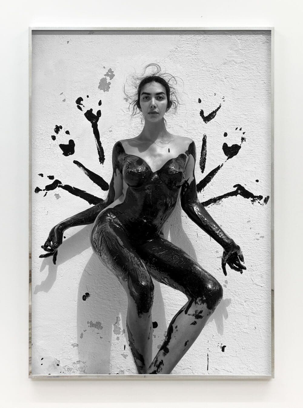 Martine Gutierrez Ardhanarishvara from ANTI-ICON: APOKALYPSIS, 2021 C-print mounted on Dibond, hand-distressed welded aluminum frame, optium plexi Image Dimensions: 55 x 38 1/2 inches (139.7 x 97.8 cm) Framed Dimensions: 55 1/2 x 38 3/4 inches (141 x 98.4 cm) Edition of 7