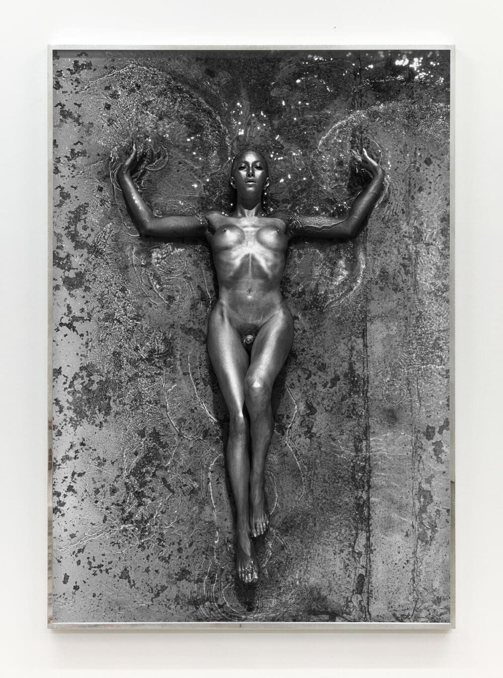 Atargatis from ANTI-ICON: APOKALYPSIS , 2021 C-print mounted on Dibond, hand-distressed welded aluminum frame, optium plexi Image Dimensions: 55 x 38 1/2 inches (139.7 x 97.8 cm) Framed Dimensions: 55 1/2 x 38 3/4 inches (141 x 98.4 cm) Edition of 7