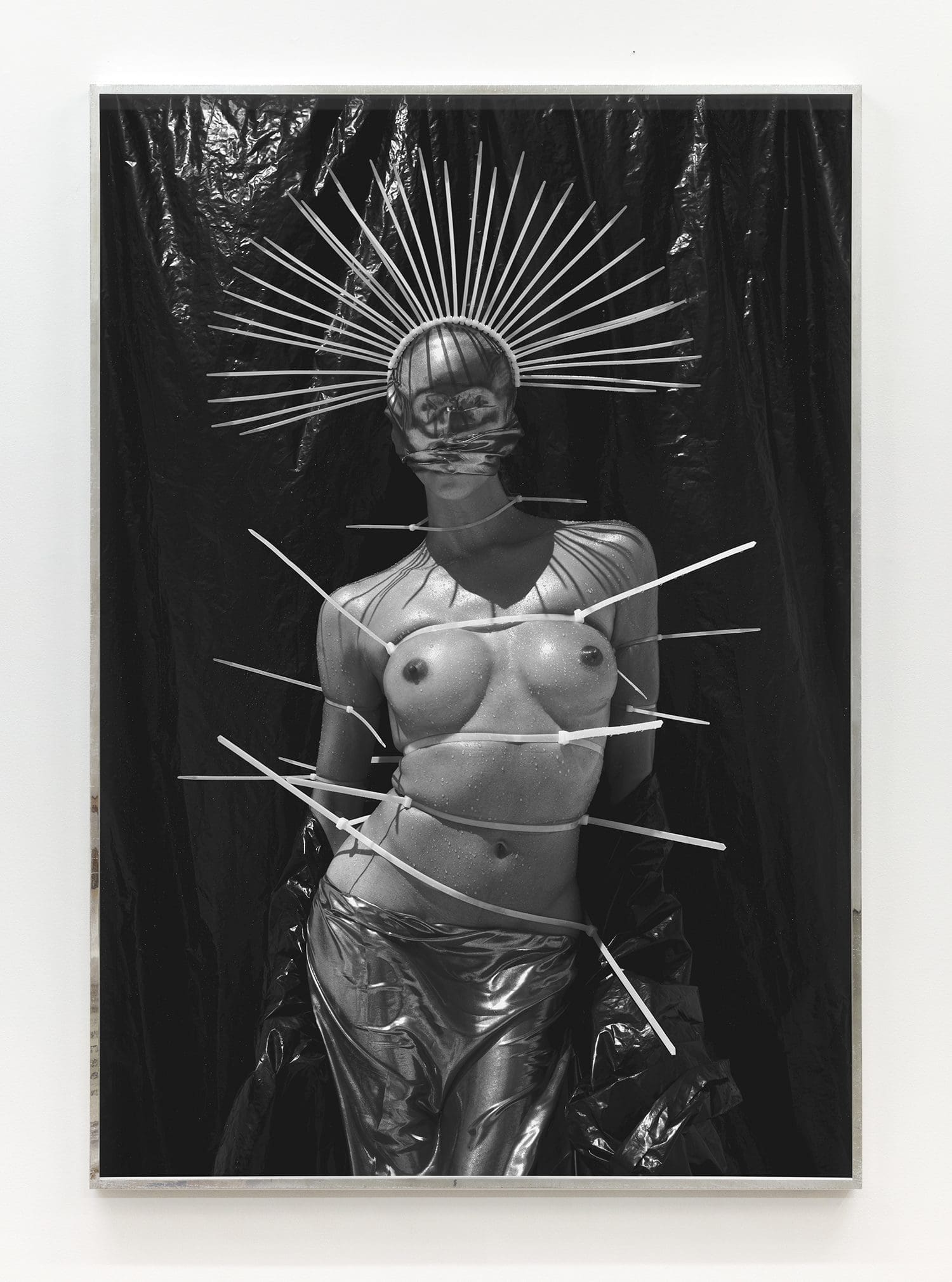 Martine Gutierrez Guadalupe from ANTI-ICON: APOKALYPSIS, 2021 C-print mounted on Dibond, hand-distressed welded aluminum frame, optium plexi Image Dimensions: 55 x 38 1/2 inches (139.7 x 97.8 cm) Framed Dimensions: 55 1/2 x 38 3/4 inches (141 x 98.4 cm) Edition 1 of 7, plus 3AP