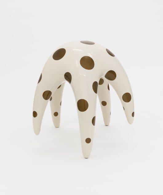 MASAKO MIKI Plant Ghost (Cream), 2022 Cast bronze, automobile paint, and urethane 24 1/2 x 25 x 25 inches (62.2 x 63.5 x 63.5 cm) Edition of 5